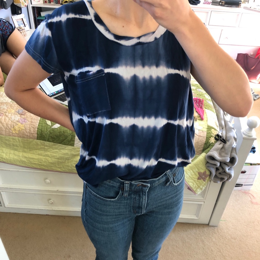 Sweet Romeo Tie Dye Blue White Top- Nordstrom